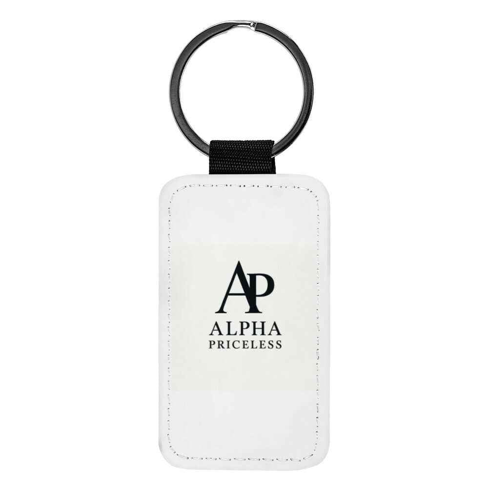 Leather Key Clip - Alpha Priceless Signature Keychain mit modernem Design und Logo.