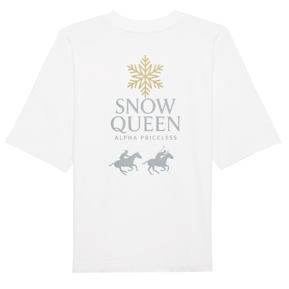 Snow Queen Alpha Priceless Collection T-Shirt mit elegantem Design und winterlichem Motiv auf weißem Hintergrund.