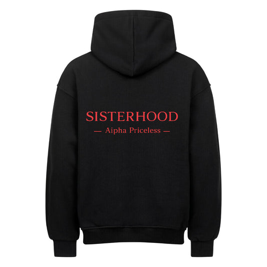VACANCY Comfort Sisterhood Oversized Sweatshirt in black with red Sisterhood design