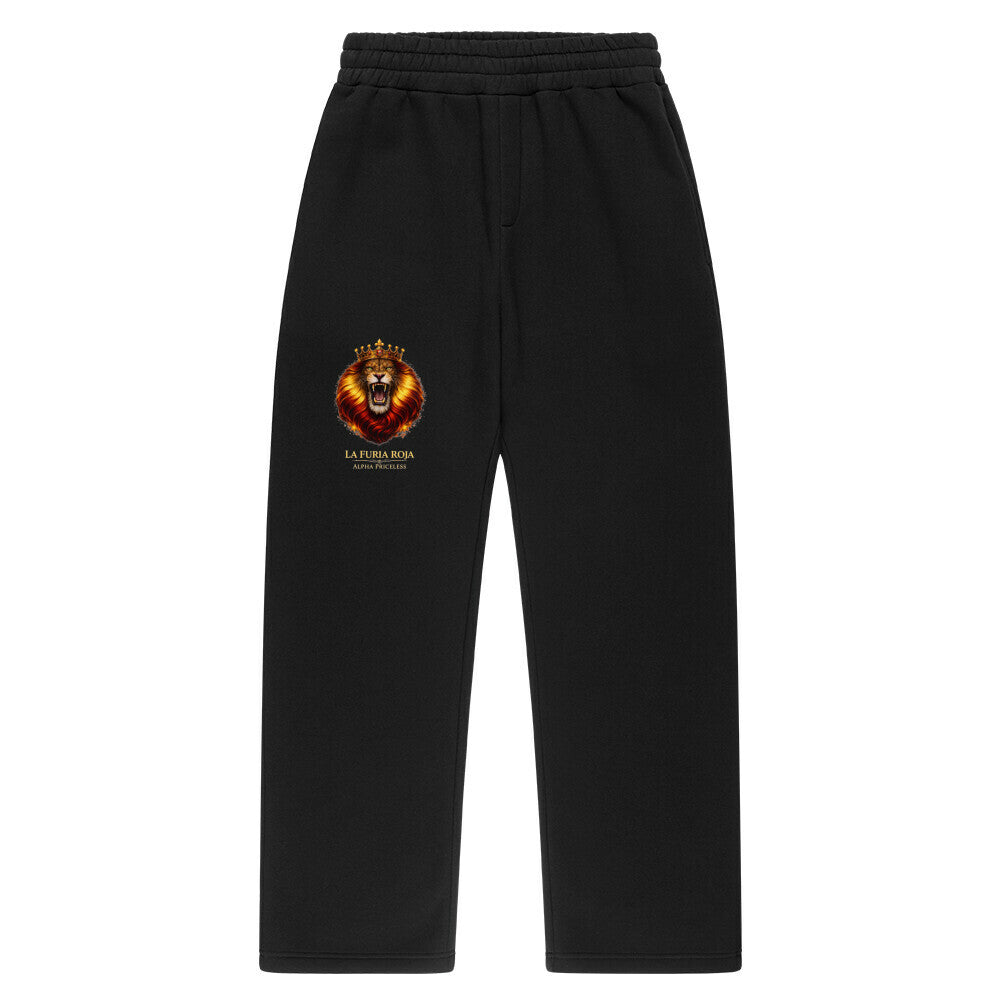 VACANCY La Furia Roja Oversized Sweatpants in black with lion logo design.
