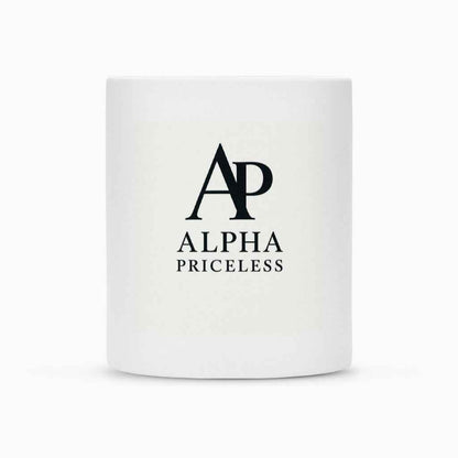 Ceramic Coffee Mug - Luxury Fuel Alpha Priceless Cup in matte white with stylish logo design.