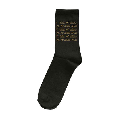 Alpha Priceless Premium Socks - Signature Comfort Streetwear in black with gold branding.