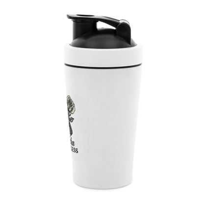 Boss Babe Alpha Priceless Fitness Shaker in white with black lid for stylish hydration and fitness.