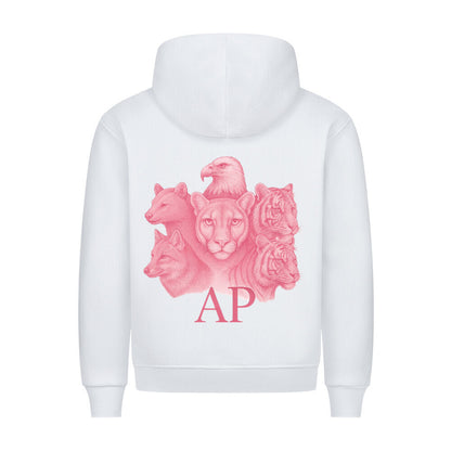 HigherBlanks Animal Alpha Power Hoodie mit Tierdesign und AP-Logo auf der Rückseite.