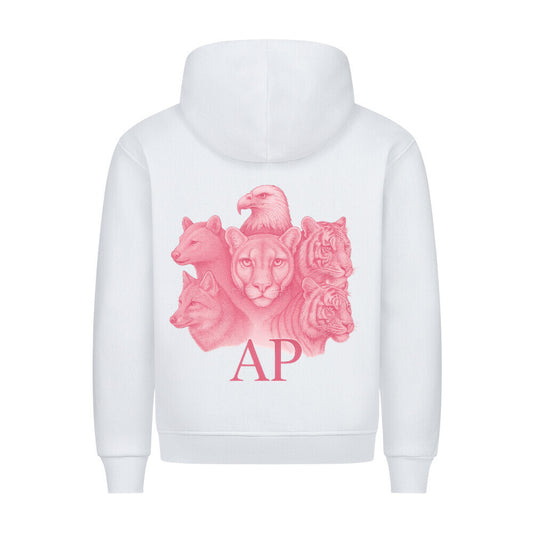 HigherBlanks Animal Alpha Power Hoodie mit Tierdesign und AP-Logo auf der Rückseite.