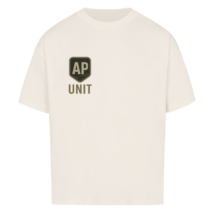Alpha Priceless Quality Unit Tee in cream color with 'AP UNIT' logo on the front.