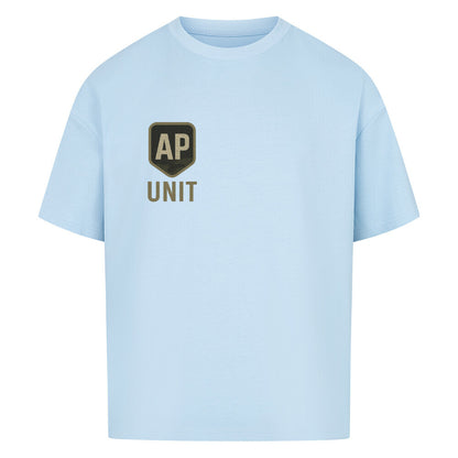 Alpha Priceless Quality Unit Tee in light blue with AP UNIT graphic, perfect for casual everyday wear.