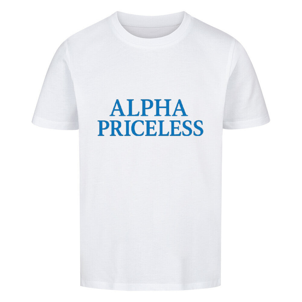 Alpha Priceless Boys Club Leaders T-Shirt in weiß mit blauen Buchstaben.