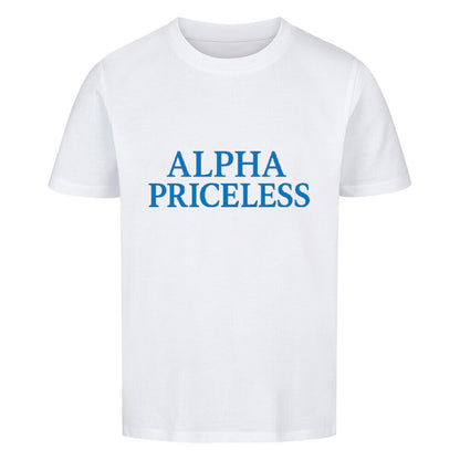 Alpha Priceless Boys Club Leaders T-Shirt in weiß mit blauen Buchstaben.