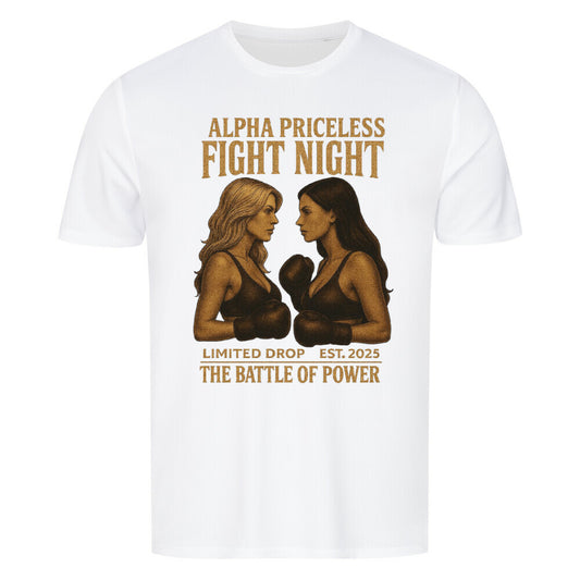 Fight Night Power Battle Showdown T-Shirt mit zwei Boxern, limitierte Kollektion, Jahr 2025