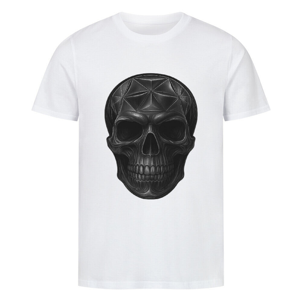 Alpha Priceless Skull Design Tee mit auffälligem schwarzem Schädel auf weißem T-Shirt.