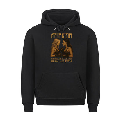 HigherBlanks Battle Fight Premium Hoodie mit auffälligem Fight Night Design in Schwarz.