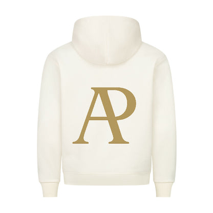 HigherBlanks Battle Fight Premium Hoodie mit goldener Schrift auf der Rückseite, moderne sportliche Passform und bequemer Stoff.