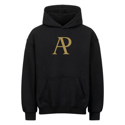 Alpha Priceless Battle Fight Oversized Hoodie in black with gold logo on front.