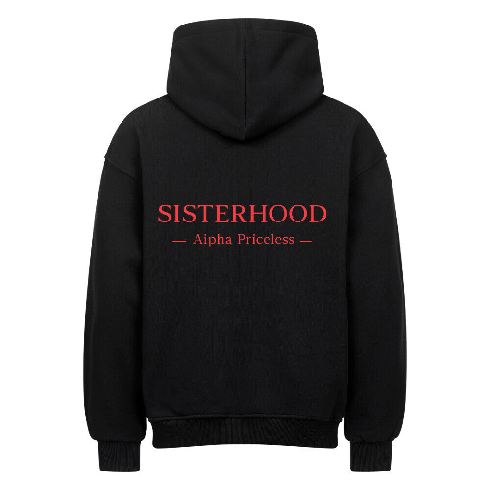 VACANCY Comfort Sisterhood Oversized Sweatshirt in black with red Sisterhood design