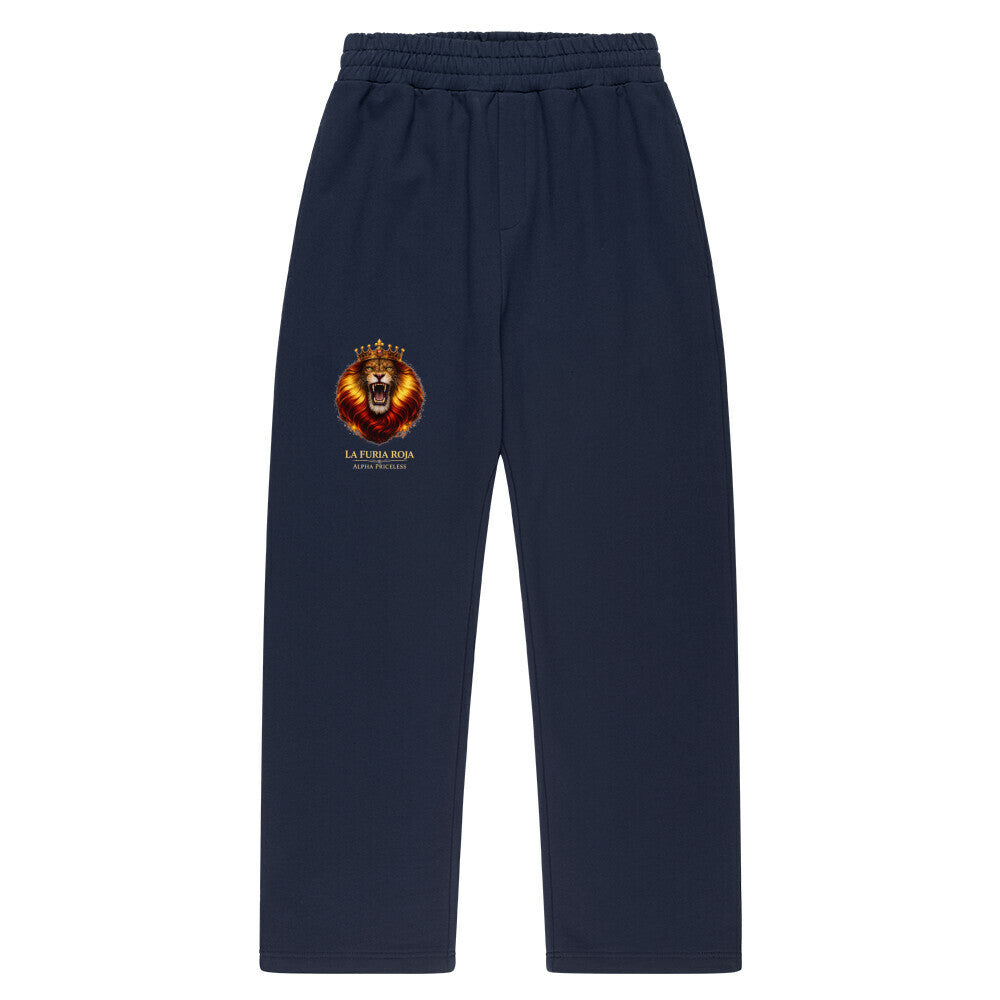 VACANCY La Furia Roja Oversized Sweatpants in navy with lion graphic on leg