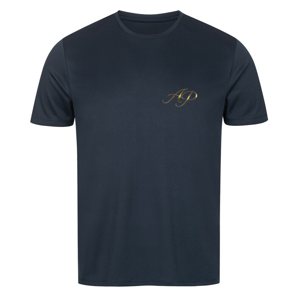 Sport T-Shirt Sparring Queen - Alpha Priceless PerformX Tee in navy blue with gold logo.