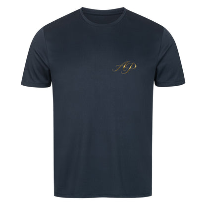 Sport T-Shirt Sparring Queen - Alpha Priceless PerformX Tee in navy blue with gold logo.