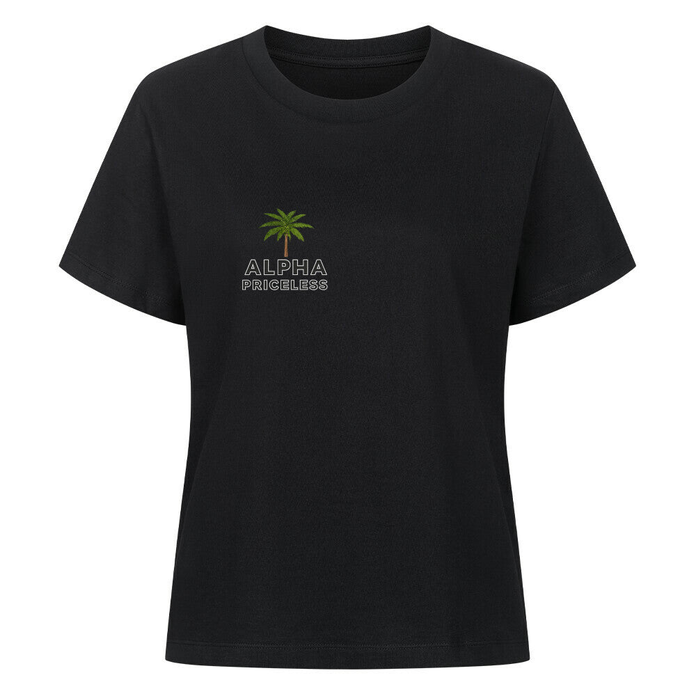 Dont break my vibes - Classic Alpha Priceless schwarzes T-Shirt mit grünem Palmendesign