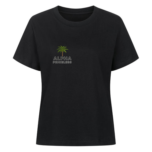Dont break my vibes - Classic Alpha Priceless schwarzes T-Shirt mit grünem Palmendesign