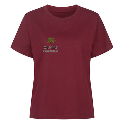 Dont break my vibes - Classic Alpha Priceless T-Shirt in burgundy with palm tree design.