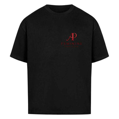 Women’s Boxing Oversized T-Shirt - Alpha Priceless Feminine Fight Club in black with red logo.