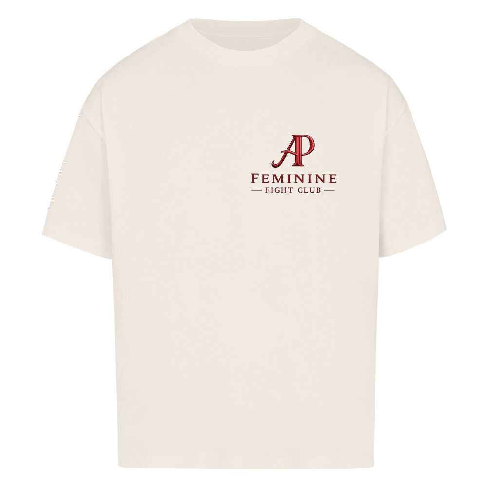 Frauen Boxen Oversized T-Shirt - Alpha Priceless Feminine Fight Club in hellem Farbton mit Logo