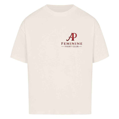 Frauen Boxen Oversized T-Shirt - Alpha Priceless Feminine Fight Club in hellem Farbton mit Logo