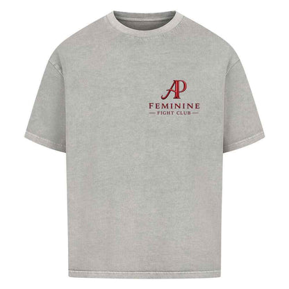 Women’s Boxing Oversized T-Shirt - Alpha Priceless Feminine Fight Club in grau mit rotem Logo