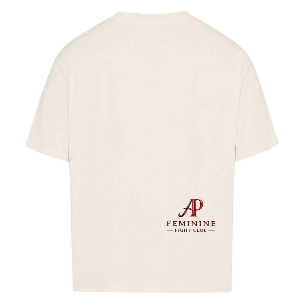 Alpha Priceless - No Fear No Limits Women’s Oversized Shirt Rückansicht mit Feminine Fight Club Logo