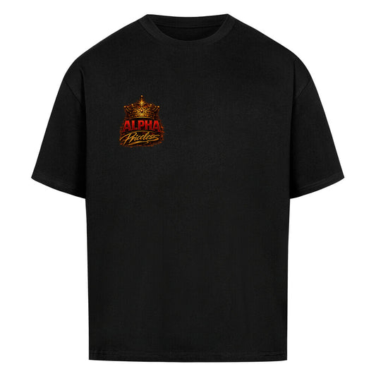Alpha Priceless - Born to Fight Oversized Shirt Woman in stylish black with vibrant logo.