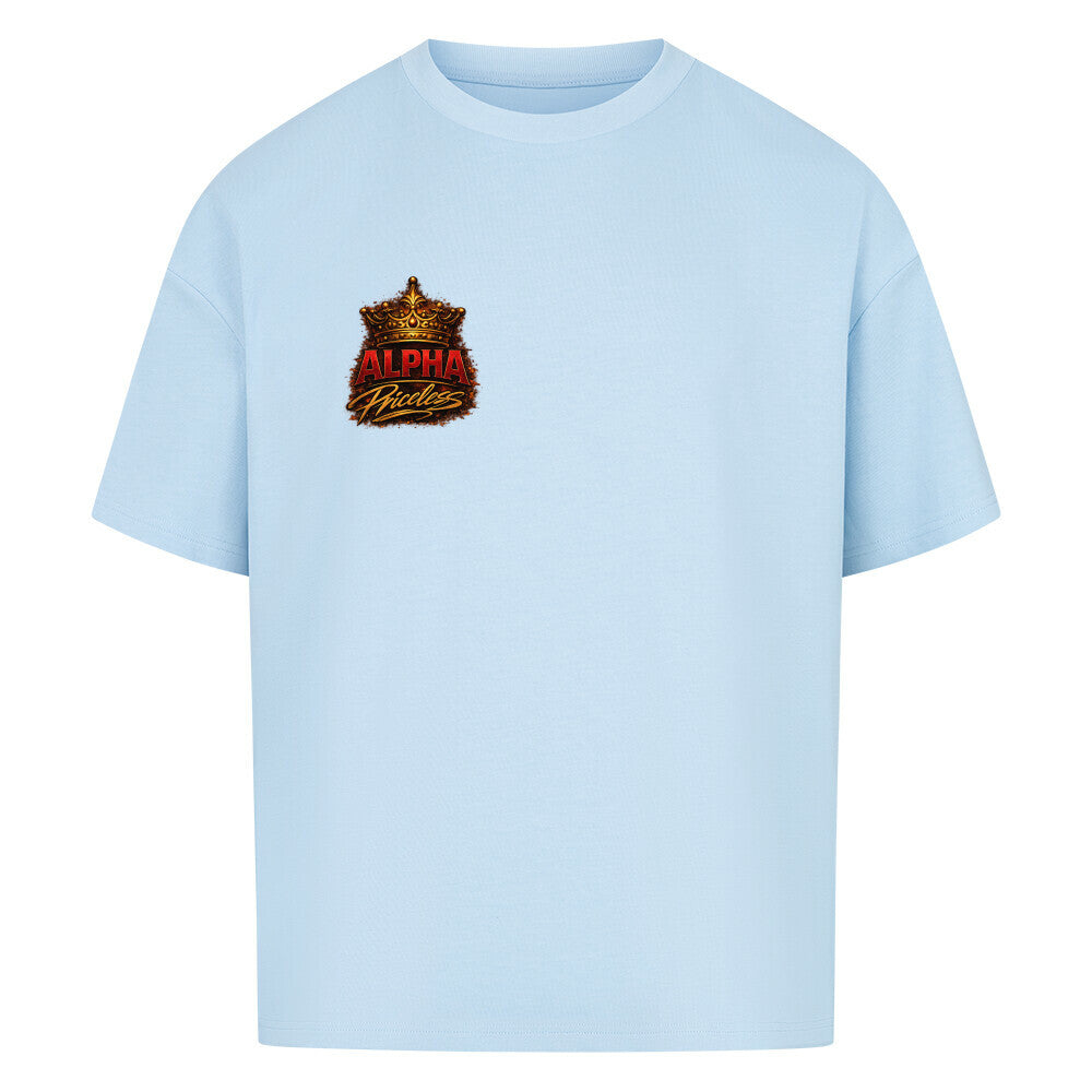 Alpha Priceless - Born to Fight Oversized Shirt Woman in light blue with embroidered logo.