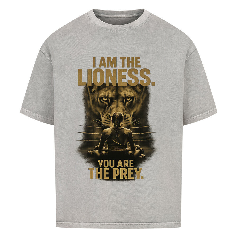 VACANCY Oversized Shirt Lioness Mentality mit inspirierendem Löwen-Design und kraftvollen Sprüchen.
